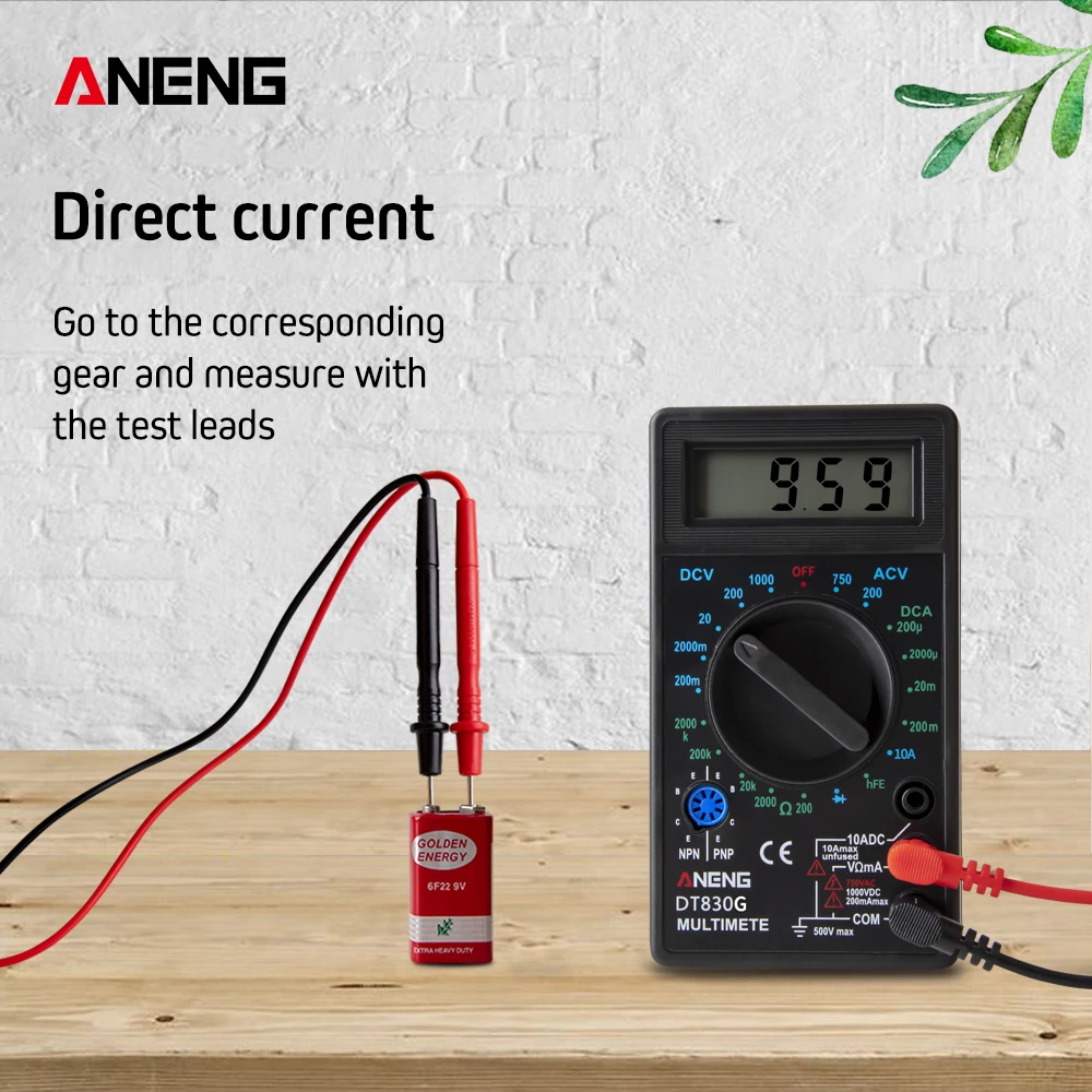 ANENG ЖК-цифровой мультиметр Высокая безопасность ручной измеритель цифровой мультиметр 2 цвета AC/DC 750/1000 в Вольтметр Амперметр Ом тестер