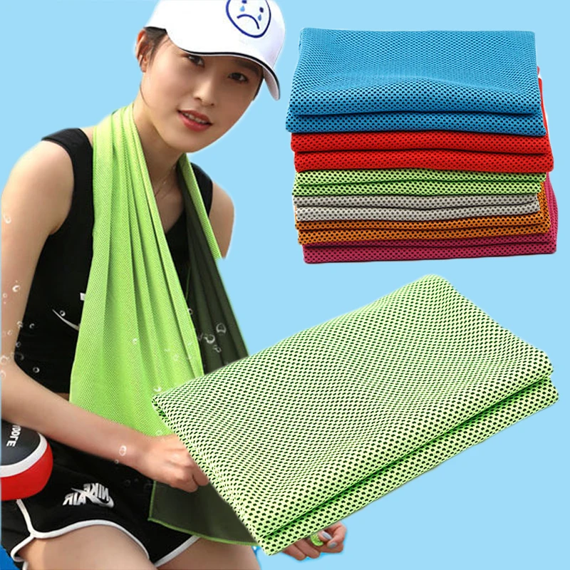 Спортивное Полотенце Ice Coolcore, спортивное полотенце, для кожи, летнее, дышащее, микрофибра, серое, зеленое, небесно-голубое, охлаждающее, ледяное полотенце, цвет