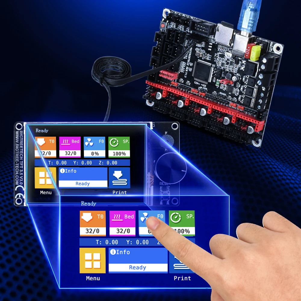 Tela Sensível ao Toque Modo 12864 Lcd ou Serial para Skr V1.4 Turbo Skr Mini e3 V2.0 Ender Bigtreetech-tft35 V3.0 - Imagem 3