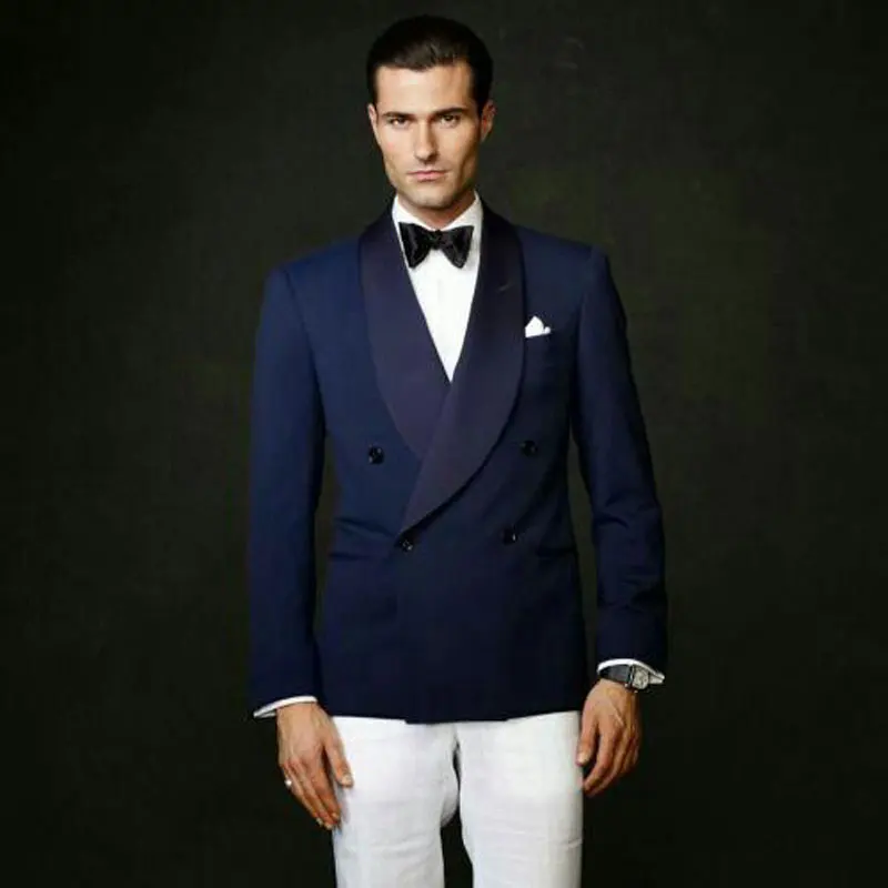 

Navy Blue Suits for Wedding Suit Pants Best Man Blazer Groom Tuxedo Costume Mariage Homme Slim Fit Terno Masculino 2Piece