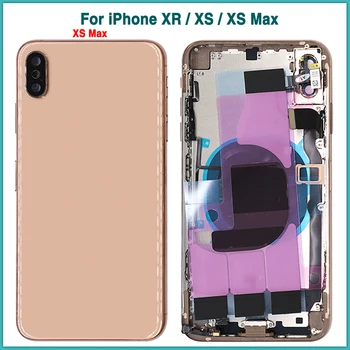

Top quality Original For iPhone XR XS MAX Battery Back Cover Door Rear Cover + Mid Middle Frame Chassis With Flex Cable