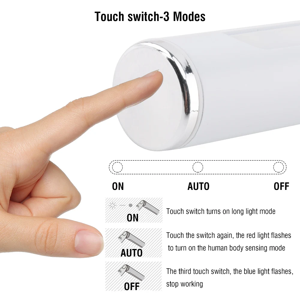 Luz de Armário de Cozinha Luz da Noite da Lâmpada do Armário sem Fio com Bateria Nova Centímetros Recarregável Motion Sensor Led Quarto 22led 30 Usb 10 Luzes e Iluminação