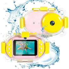 Мини цифровая камера SLR с двойным объективом 1080P 8MP с мультипликационным принтом для детей, видеорегистратор IP68, водонепроницаемая электронная камера для детей, подарки