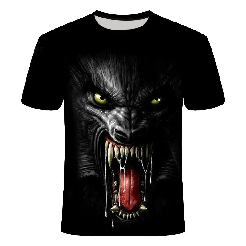 Крутая футболка с 3D принтом волка для мужчин и женщин, модная футболка с 3d принтом орла в стиле хип-хоп, летняя футболка с коротким рукавом и принтом животных, Мужская футболка 6XL