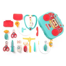 16 шт. игровой домик, игрушки для ролевых игр, игровой Набор доктора, детский игрушечный набор доктора, имитирующий Медицинский Набор инструментов, музыкальный светильник