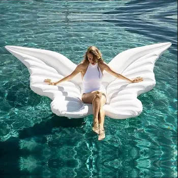 

New Butterfly Wings Inflatable Lounge Chair PVC Inflatable Bed One Angel Wings Pool Beach Party Floating Bed Sofas Inflables