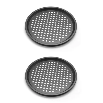 

2 Pcs Pizza Crisper Pan, Carbon Steel, Non-Stick, Tray Pizza Pan with Holes,12 Inch