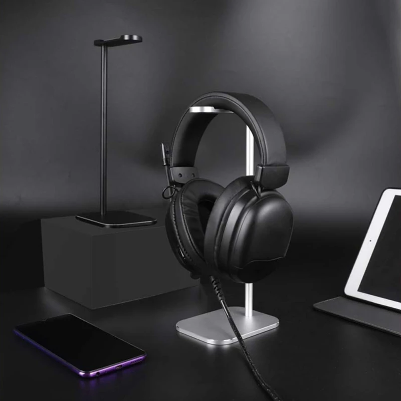 Aluminum Alloy Earphone Hanger Holder Headphone Stand Rack Gaming Headset Bracket with Solid Base for Table Desk