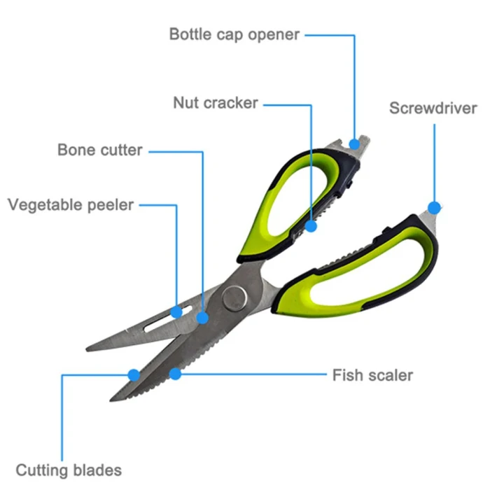 Многофункциональный Нержавеющая сталь Кухня ножницы для резки птицы рыба, курица гайки DC156