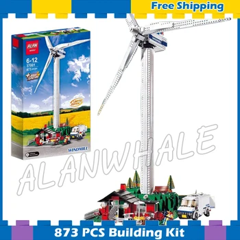 

873pcs Creator Expert Motorized Vestas Wind Turbine Service Technician Light 37001 Model Building Block Toy Compatible