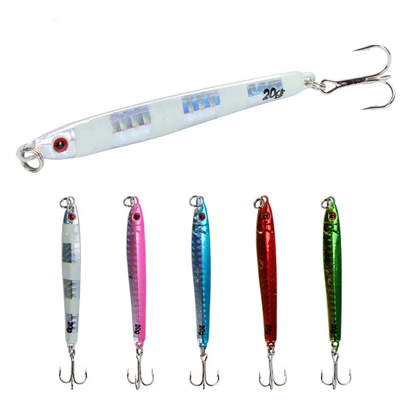 

Lead Hard Bait Depth Diving 2-4M 5pcs/set 8cm/20g Artificial Sea Fishing Lure Outdoor 3D Eyes Bionic Bait 6# Hook Wobblers