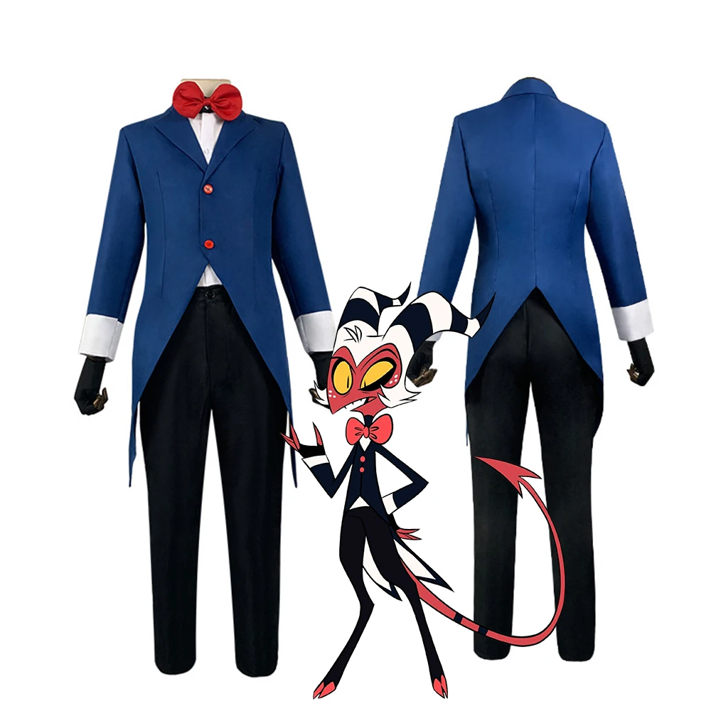 

Hazbin Hotel Moxxie Helluva Boss Cosplay Men Alastor 2P Costume Halloween Costume Adult