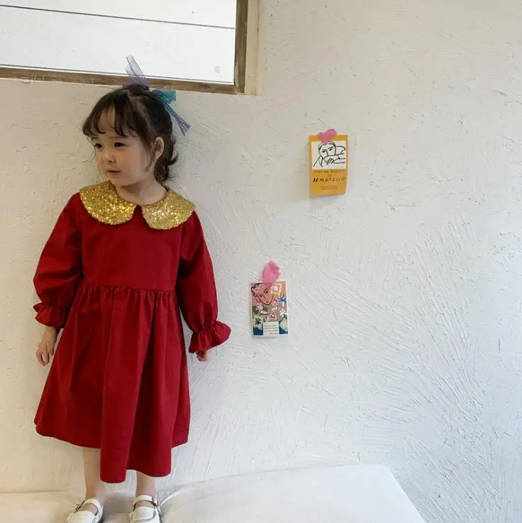 Платье для девочек в Корейском стиле модное весеннее хлопковое платье для девочек 1-6 лет, HJ483