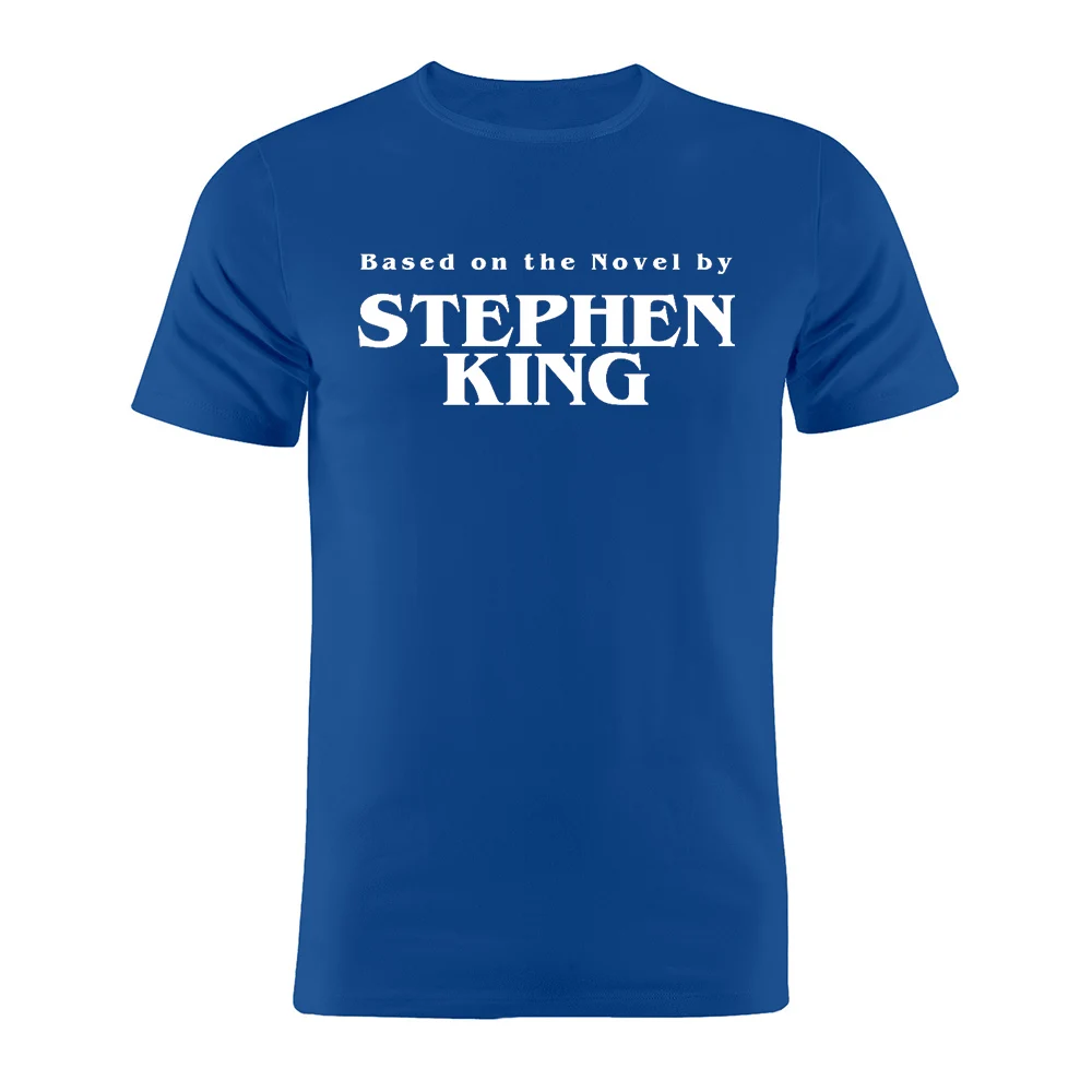 Футболка унисекс из хлопка с изображением клоуна из мультфильма Стивен Кинг, Забавный силуэт, Подарочная футболка - Цвет: 5K0025M-Blue