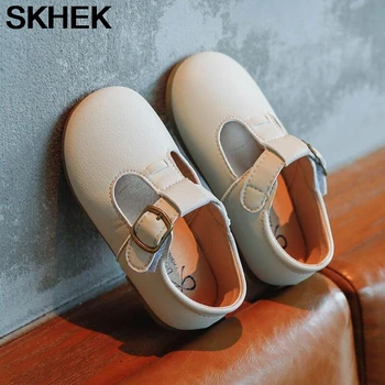 

SKHEK Children Leather Wedding Dress Shoes For Girls Boys Kids Black School Performance Formal Flat Loafer Shoes New Shoes