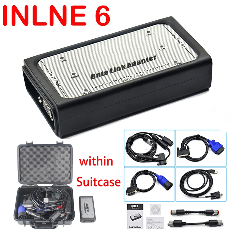 INLINE 6 адаптер для передачи данных для тяжелых грузовиков диагностический инструмент для грузовиков тестер полный набор inline6 интерфейс inline 5