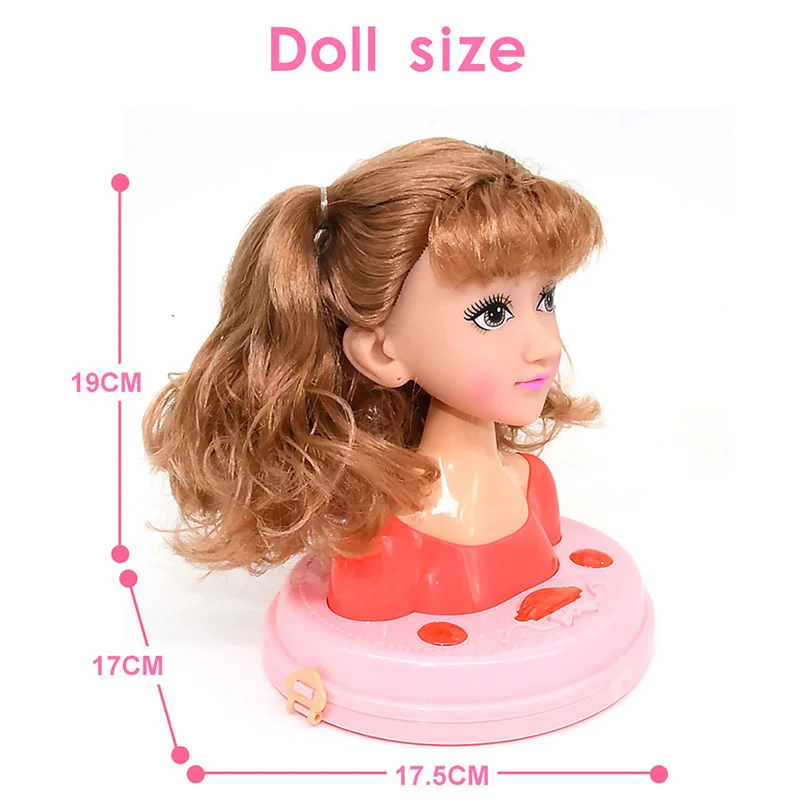 Kids Fashion Toy Children Makeup Pretend Playset Styling Head Doll Hairstyle  Beauty Game With Hair Dryer Birthday Gift For Girls - Beauty & Fashion Toys  - AliExpress