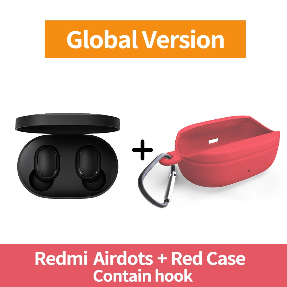 Xiaomi Redmi Airdots TWS Bluetooth 5,0 наушники стерео беспроводные активные шумоподавления с микрофоном Bluetooth Наушники управление AI - Цвет: GN Add Red Case