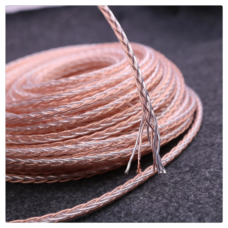 XSSH Audio DIY OCC 7n Copper Silver OFC copper Silver plated conductor headphone Earphone 3 8mm 4 5mm Bulk Audio cable Cord