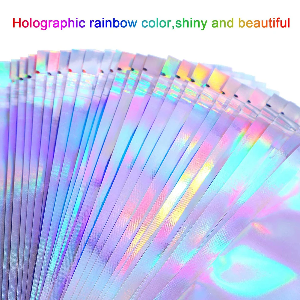 100Pcs/Set Clear Holographic Laser Bags Eyelashes Package Storage Pouch