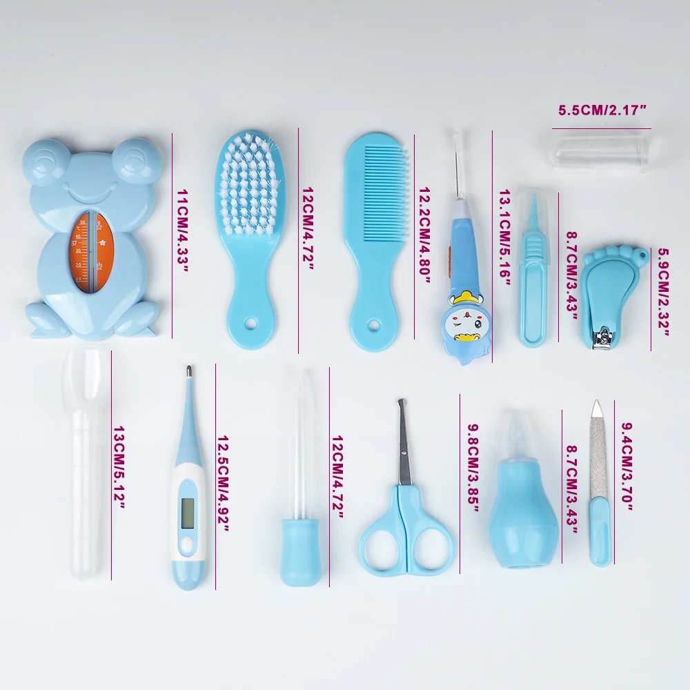 Multifunction Baby Healthcare Thermometer Hygiene  Grooming Brush Newborn Kid Kit Nail Trimmer Toddler Scissor Toiletries Set