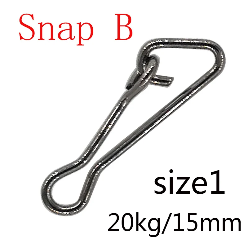 100pc Stainless Steel Fishing Barrel Swivel W/Safety Snap Connector Type 1  #ur1 