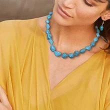 Yumfeel ручной работы бирюзовое ожерелье из натуральных камней ювелирный набор женские подарки камни богемные