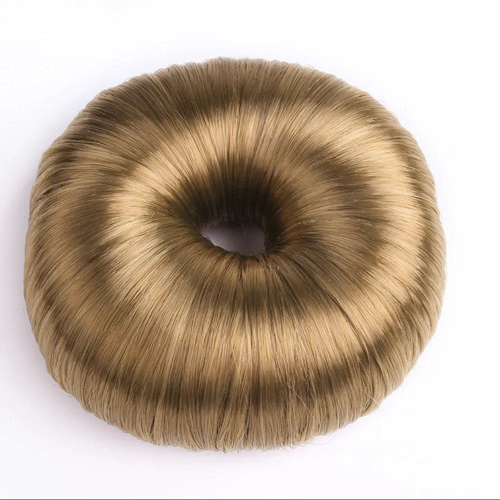 Пончик-шиньон волос Stylin женщин высокая температура синтетического волокна волос булочка пончики кольцо блонд наращивание волос парик#1021 - Цвет: GD