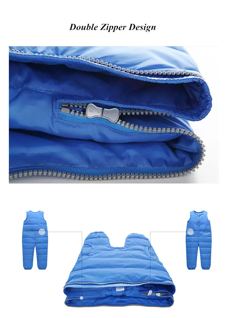 Детские зимние Пуховые брюки с нагрудником Комбинезоны Детские утепленные штаны для маленьких мальчиков и девочек от 0 до 5 лет TX051