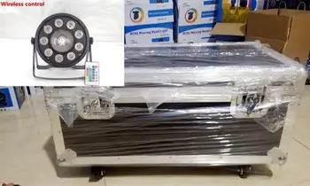 

Flight Case with 6/8/10/12/14/16pcs Wireless Remote Control LED Flat Par 9x10W+30W RGB 3in1 Led Stage Light Led Par Light