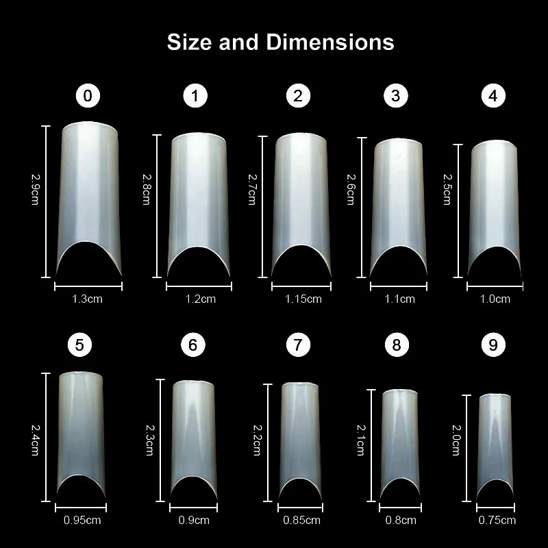 Новые кончики для ногтей 100 шт C изогнутые накладные ногти прозрачный натуральный содержит клей Французский акриловый Набор накладных ногтей JZJ3025