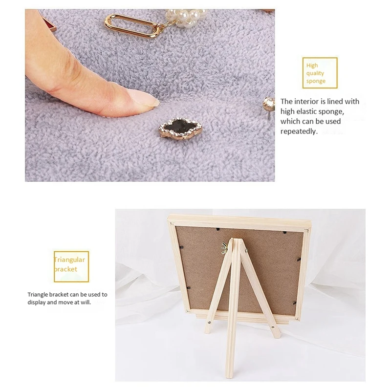 Solid Wood Earrings Display Rack Fashion Jewelry Organizer Holder Case Box Showcase Ring Earring Jewelry Display