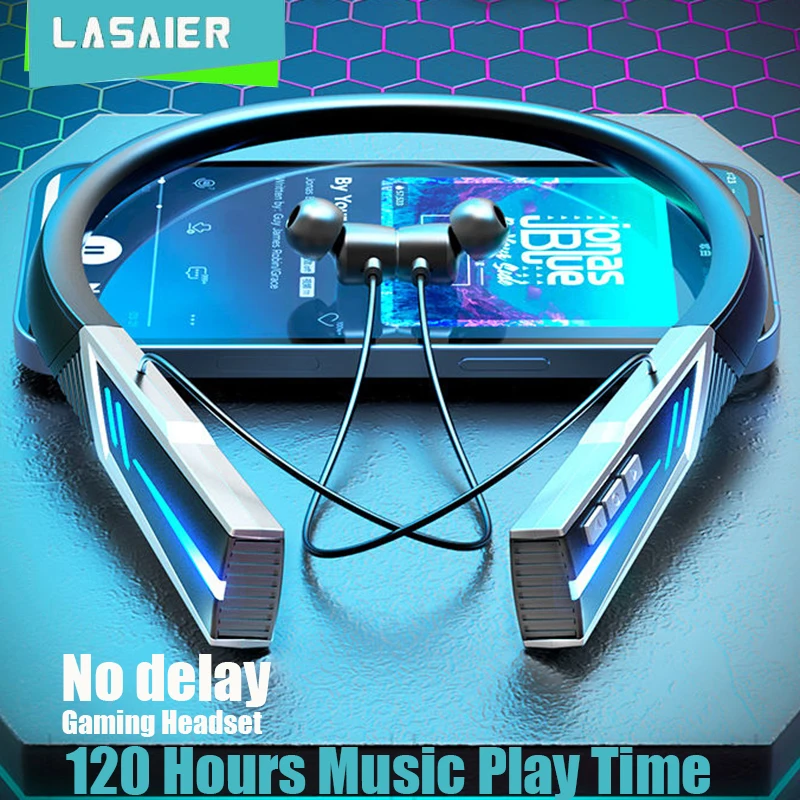 TWS 120 hours Bluetooth Earphones Stereo Wireless V5.2 No delay Headphones Neckband Noise Cancelling Gaming Headset | Электроника