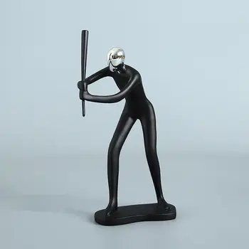 

Craft Modern Abstract Sculpture Sport Baseball player baseballer figure model Statue Art Carving Resin Figurine Home Decorations