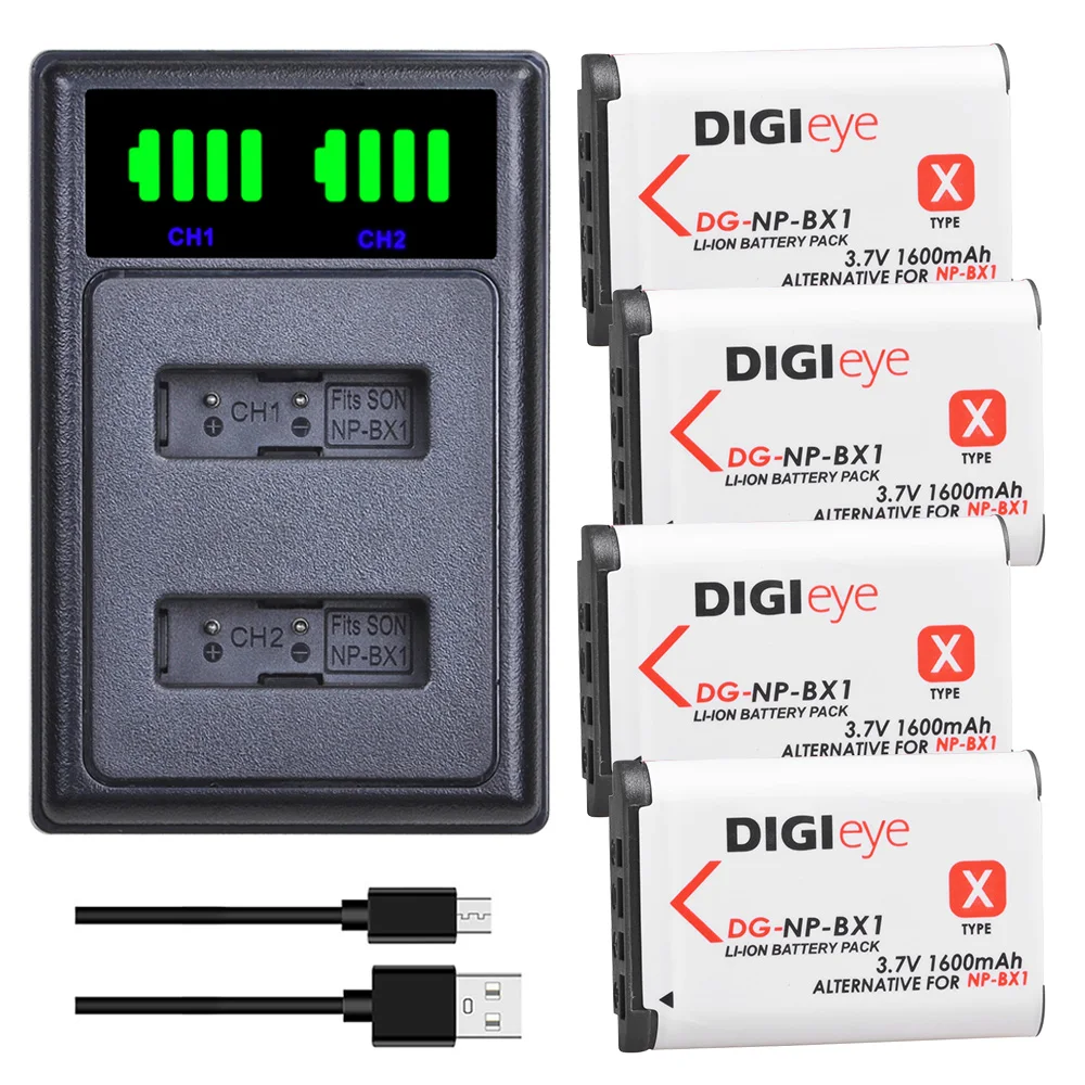 

4pcs NP-BX1 NPBX1 NP BX1 Battery For Sony FDR-X3000R RX100 RX100 M7 M6 AS300 HX400 HX60 WX350 AS300V HDR-AS300R FDR-X3000