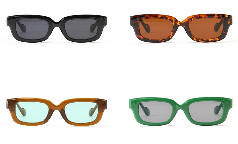 Peekaboo rectangle sunglasses for women green brown uv400 female square fashion sun glasses for men 2022 summer style black big frame sunglasses