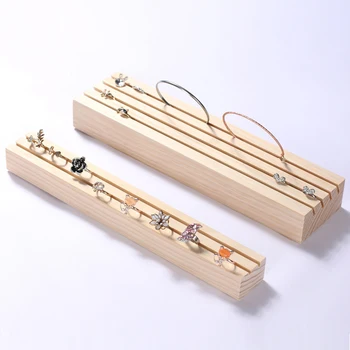

2/4 layer Wood Jewelry Display Holder Ring Bracelet Pendant Display Stand Holder Show Decorate Jewelry Display Shelf/Stand