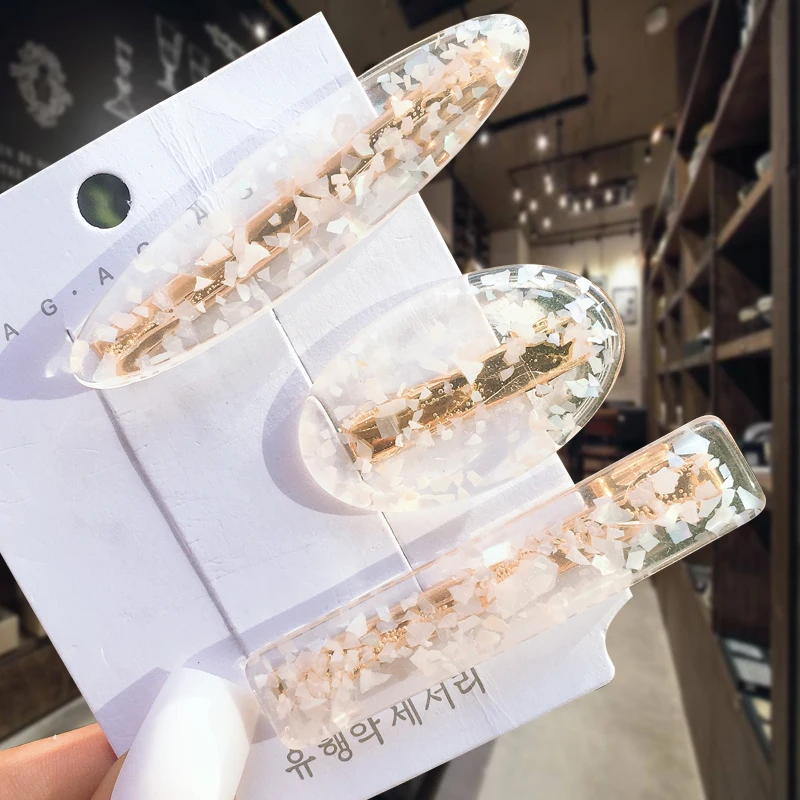 1 Set Korea Tinfoil Sequins Hairpins New Girl BB Clip Geometric Hair Clip For Women Shiny Barrette Hair Accessories