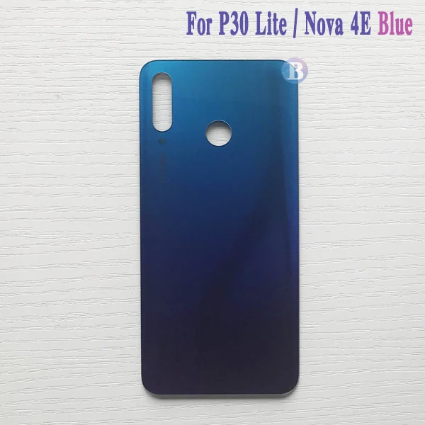 10 шт./лот для huawei P30 Lite Nova 4E MAR-LX1M MAR-AL00 MAR-TL00 задняя Корпус Батарея крышка Дверь задняя крышка Стекло с клеем - Цвет: Blue