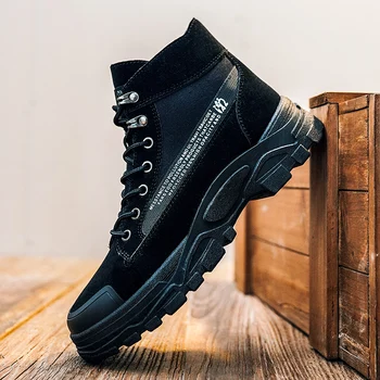 

2020 Boots Mens Leather Dress Black Platform Cowboy Ankle Boots Winter Fur Men Waterproof Motorcycle Western Man Boots Coturno