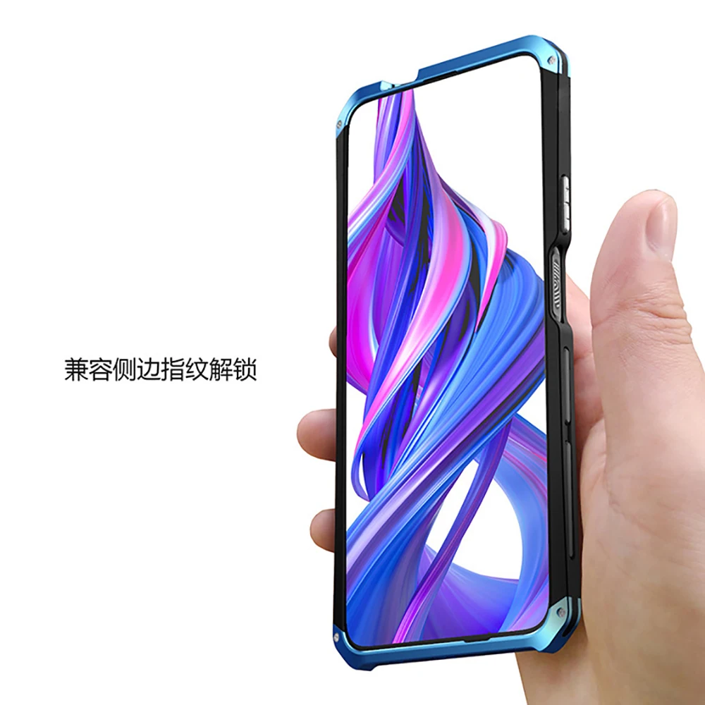 Текстурированный противоударный металлический каркас пластик для huawei Honor 9X x9 алюминиевый сплав бампер Honor 9x с подарком