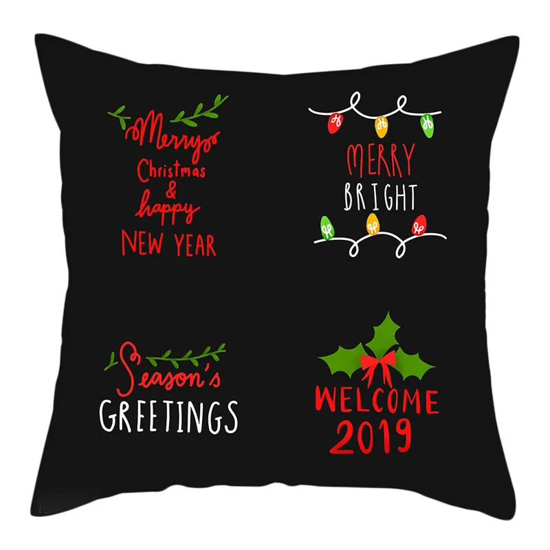 Fuwatacchi Merry Christmas Cushion Covers Xmas Birds Tree Pillow Covers for Home Sofa Deacorative New Year Cushion Cover 45* 45