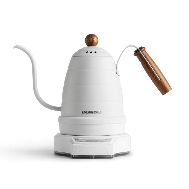220V пуровер электрический чайник для кофе, Отопление, изоляция, таймер, 0.7L/Гавайская гитара 23 унций с регулируемой температурой точность управления лифтом - Цвет: Белый