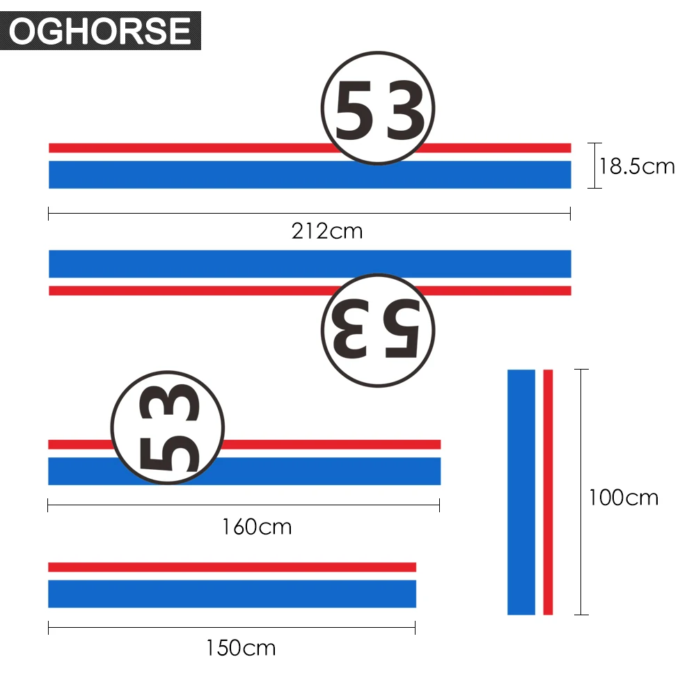 53 Styling Decal Side Stripes Hood Roof Rear Racing Vinyl Stickers for A5 2011-Present Accessories