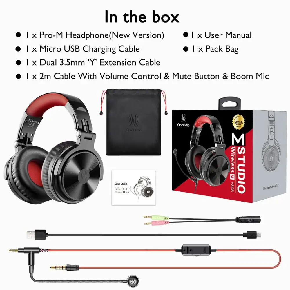 Oneodio Wireless Headphones Pro M 5 0 Bluetooth Headphon With Boom CVC8 0 Mic Stereo Wired Gaming Headset Gamer For Phone PC PS4