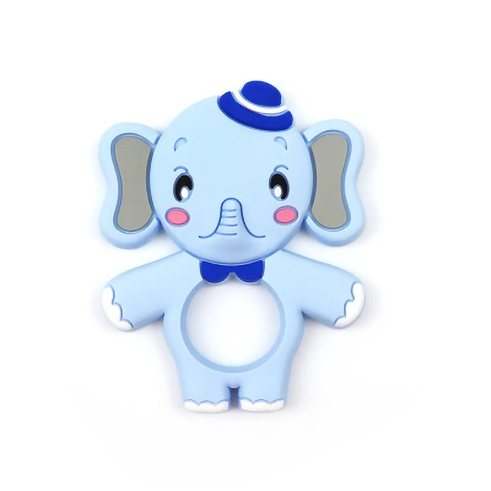 

10 Colors Baby Silicone Teethers Food Grade Silicone Cartoon Elephant Teether DIY Teething Toys For Teeth Infant Baby Teethers