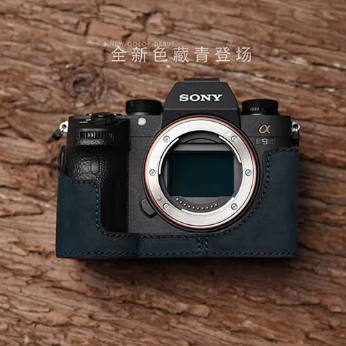 Mr. Stone чехол для камеры из натуральной кожи ручной работы для sony A9 A7 III A7 Mark III Ретро винтажный нижний чехол - Цвет: dark cyan-blue