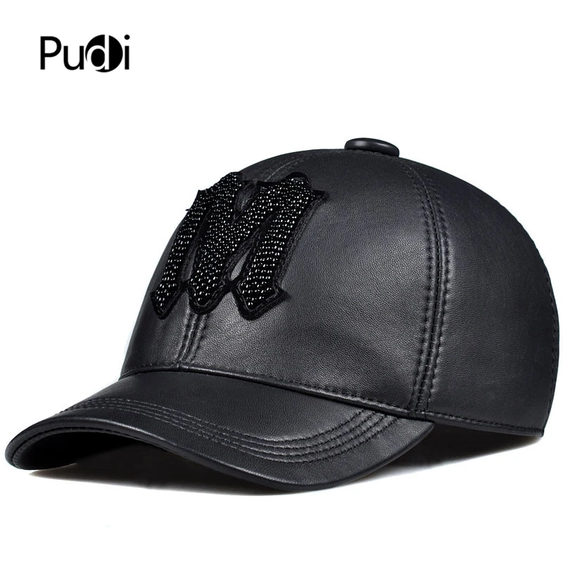 

Pudi man baseball cap hat 2019 brand new real leather caps hats HL916