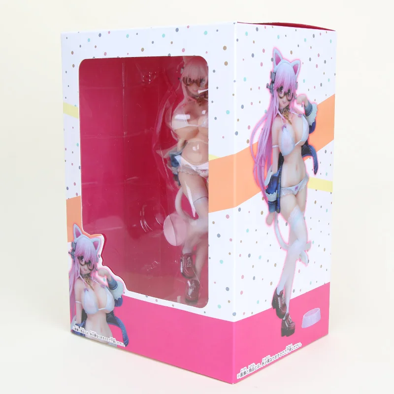 box Nitro Super Sonic Super Sonico Белый Кот вер. ПВХ фигурка модель игрушки Горячая Девушка коллекция кукла подарок - Цвет: box