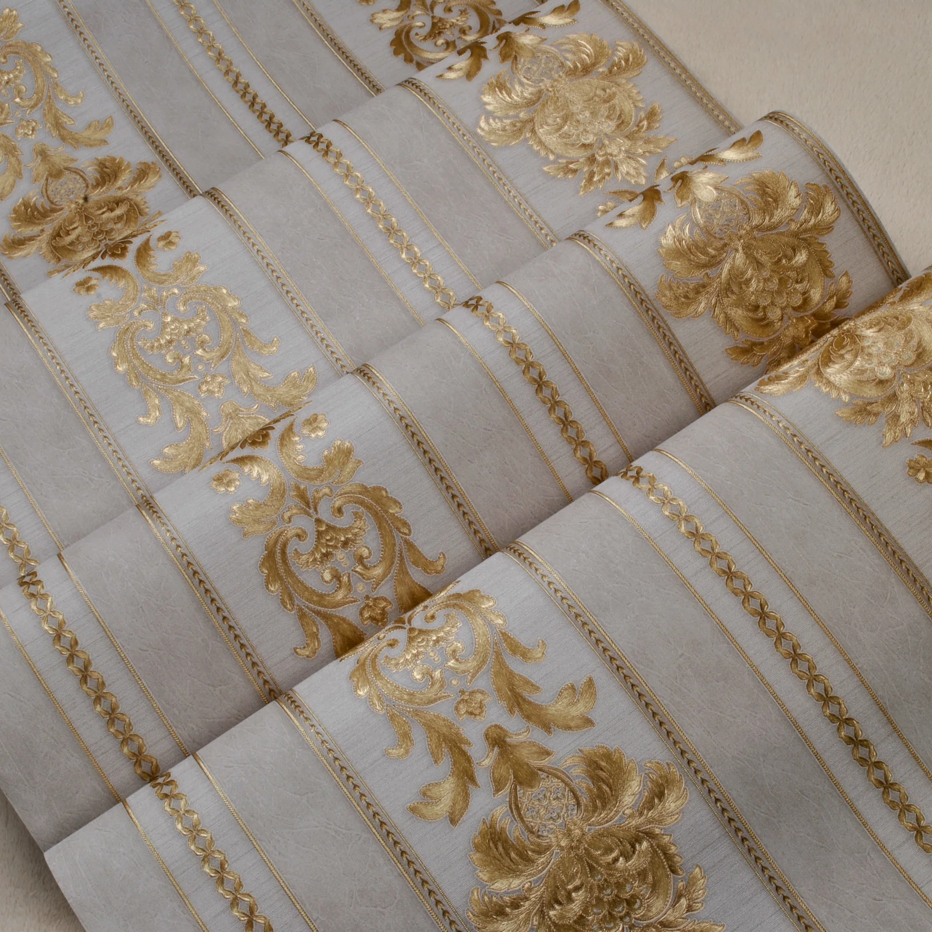 Papel de Parede Gravado do Vinil do Pvc do Rolo do Damasco 3d Wallpaper Luxo Clássico Home Decor Sala de Estar Fundo do Quarto